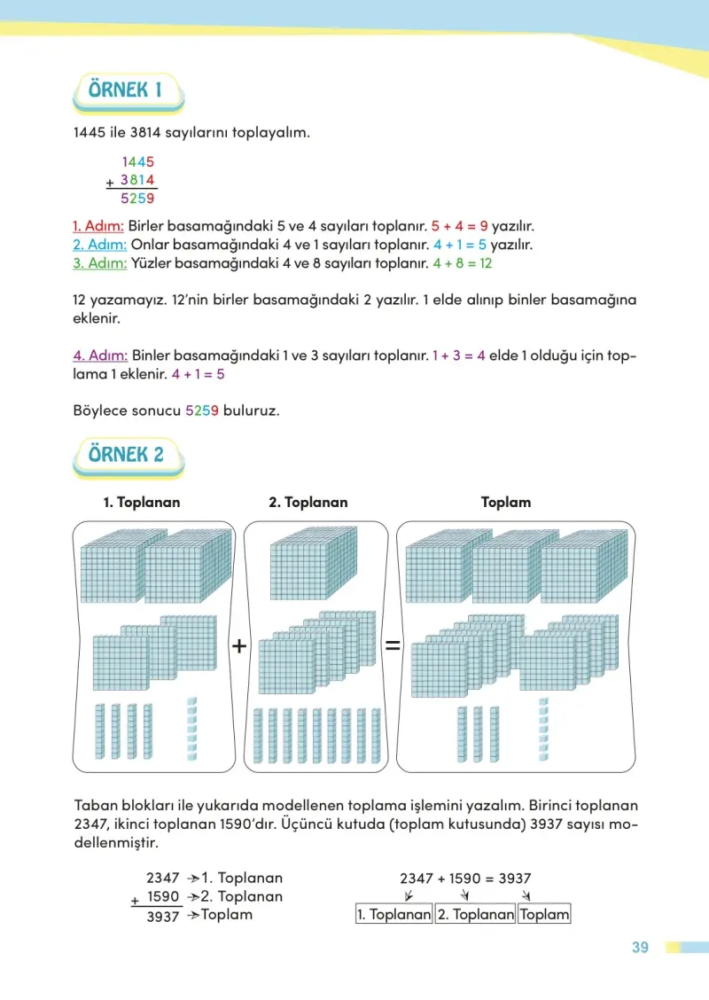 4. Sınıf Matematik Ders Kitabı Cevapları Meb Yayınları Sayfa 39