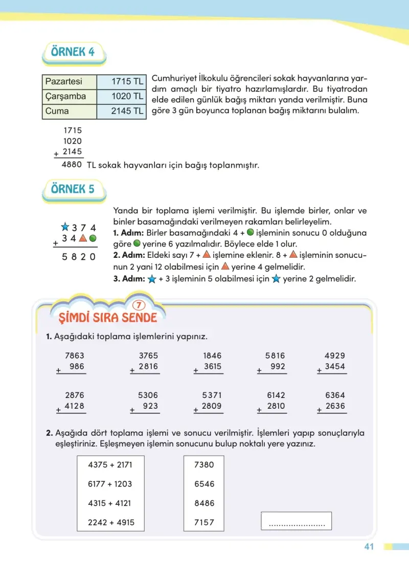 4. Sınıf Matematik Ders Kitabı Cevapları Meb Yayınları Sayfa 41