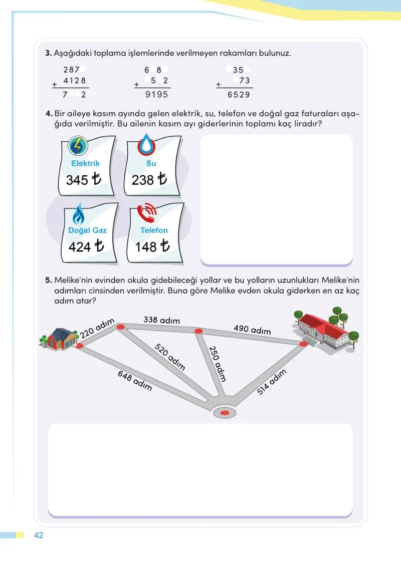 4. Sınıf Matematik Ders Kitabı Cevapları Meb Yayınları Sayfa 42
