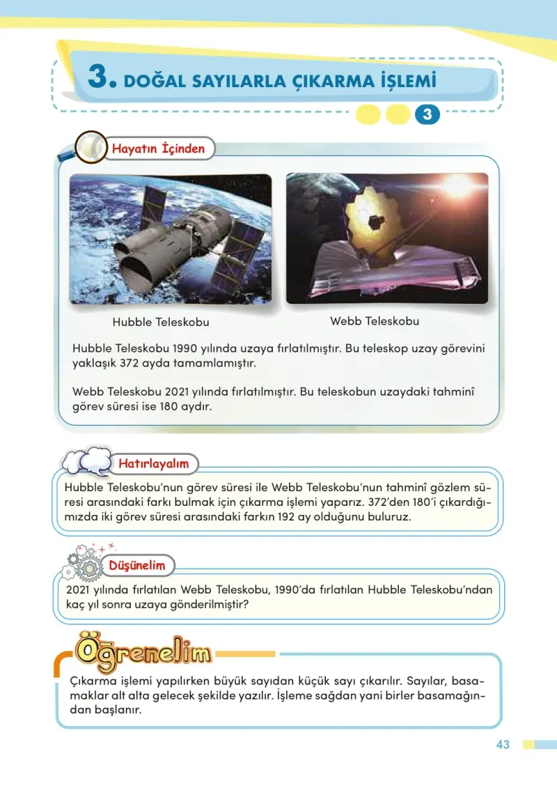 4. Sınıf Matematik Ders Kitabı Cevapları Meb Yayınları Sayfa 43
