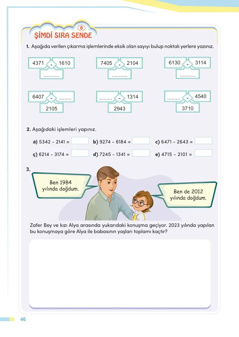 4. Sınıf Matematik Ders Kitabı Cevapları Meb Yayınları Sayfa 46