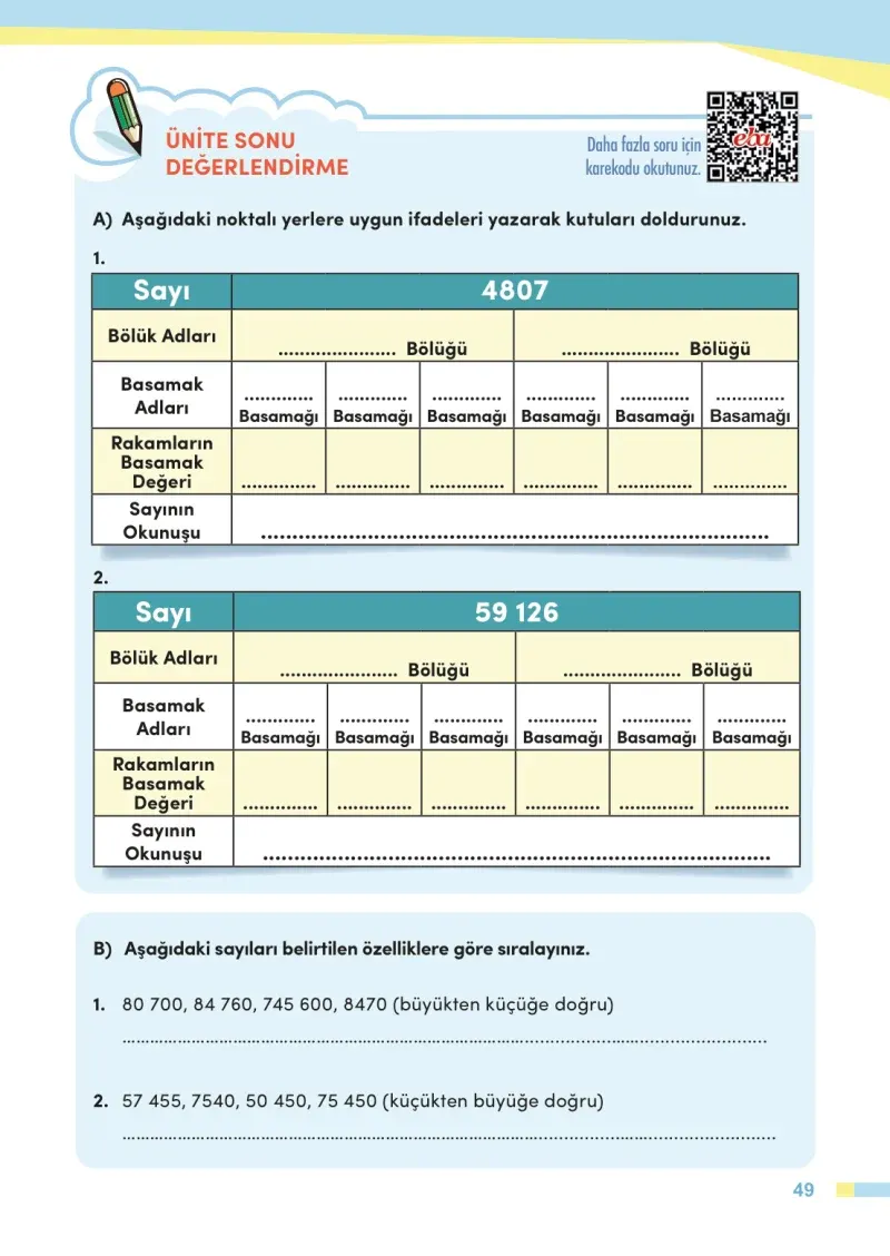 4. Sınıf Matematik Ders Kitabı Cevapları Meb Yayınları Sayfa 49