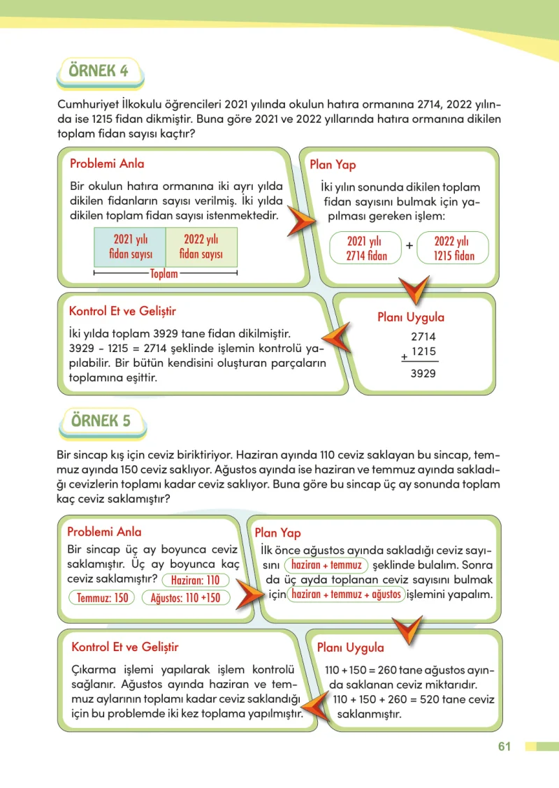 4. Sınıf Matematik Ders Kitabı Cevapları Meb Yayınları Sayfa 61
