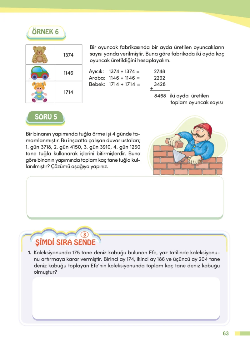 4. Sınıf Matematik Ders Kitabı Cevapları Meb Yayınları Sayfa 63