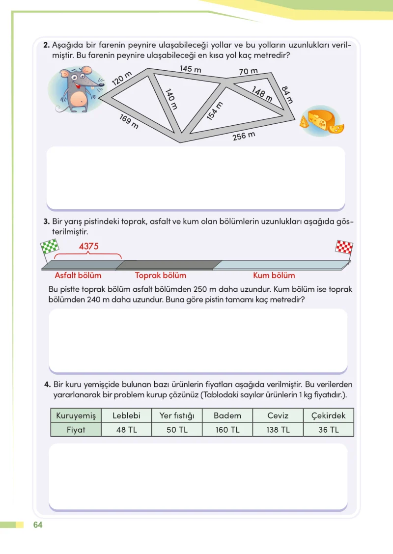 4. Sınıf Matematik Ders Kitabı Cevapları Meb Yayınları Sayfa 64