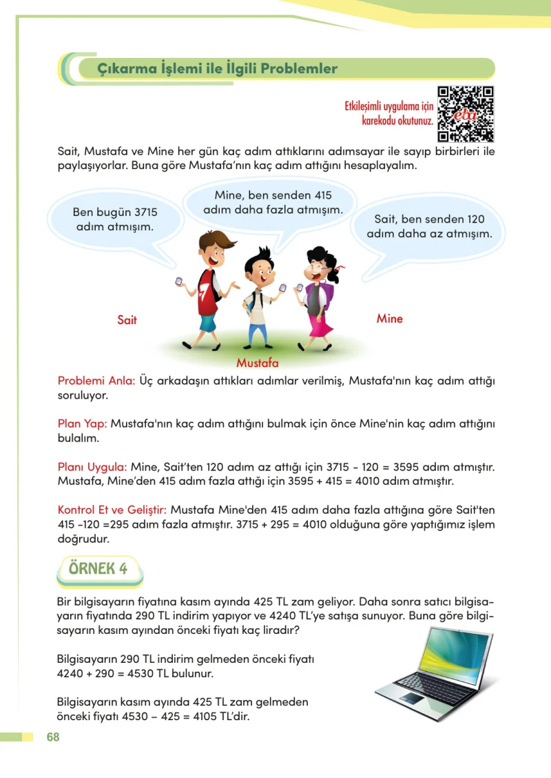4. Sınıf Matematik Ders Kitabı Cevapları Meb Yayınları Sayfa 68