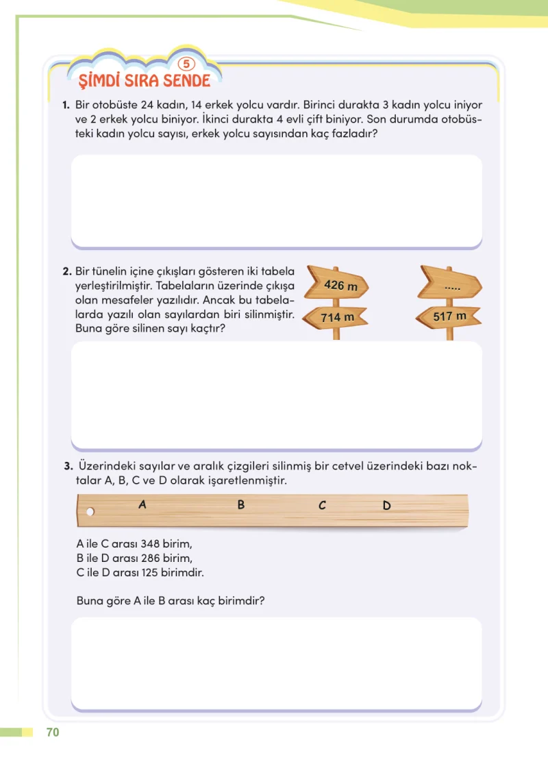4. Sınıf Matematik Ders Kitabı Cevapları Meb Yayınları Sayfa 70