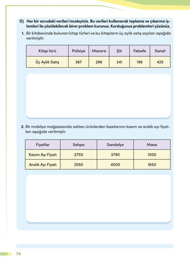 4. Sınıf Matematik Ders Kitabı Cevapları Meb Yayınları Sayfa 74
