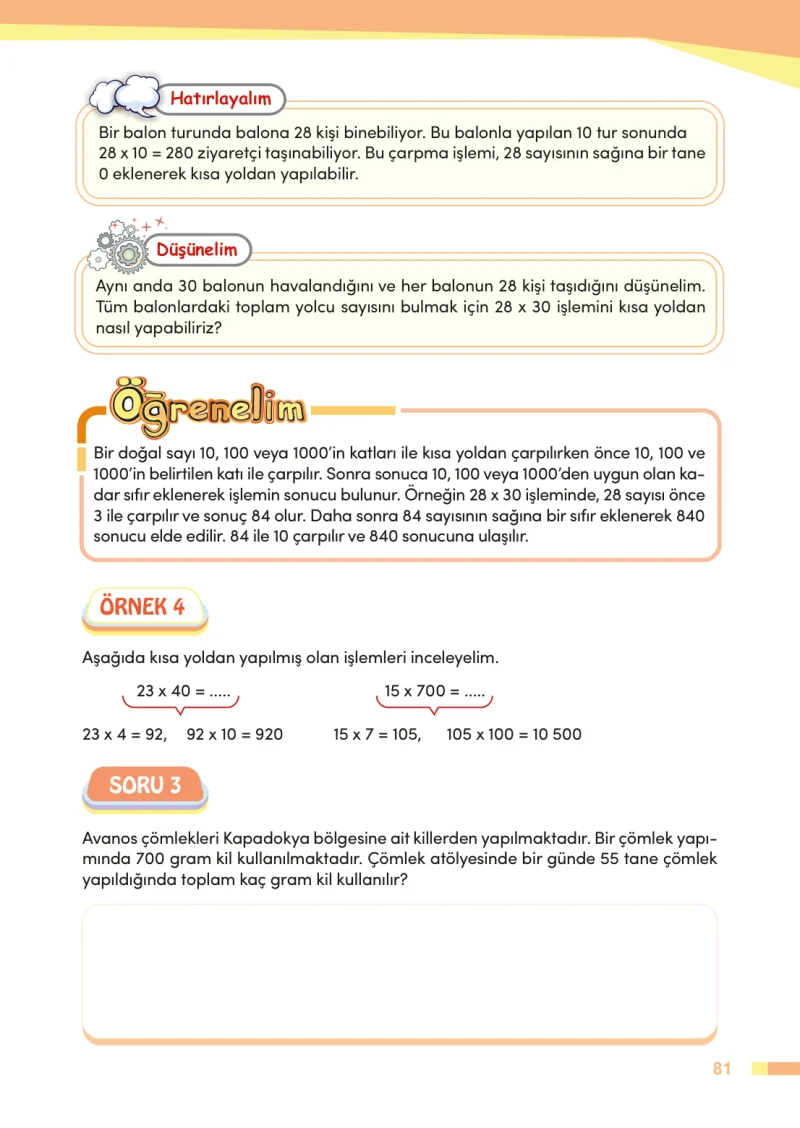 4. Sınıf Matematik Ders Kitabı Cevapları Meb Yayınları Sayfa 81
