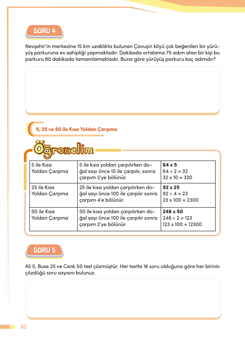 4. Sınıf Matematik Ders Kitabı Cevapları Meb Yayınları Sayfa 82