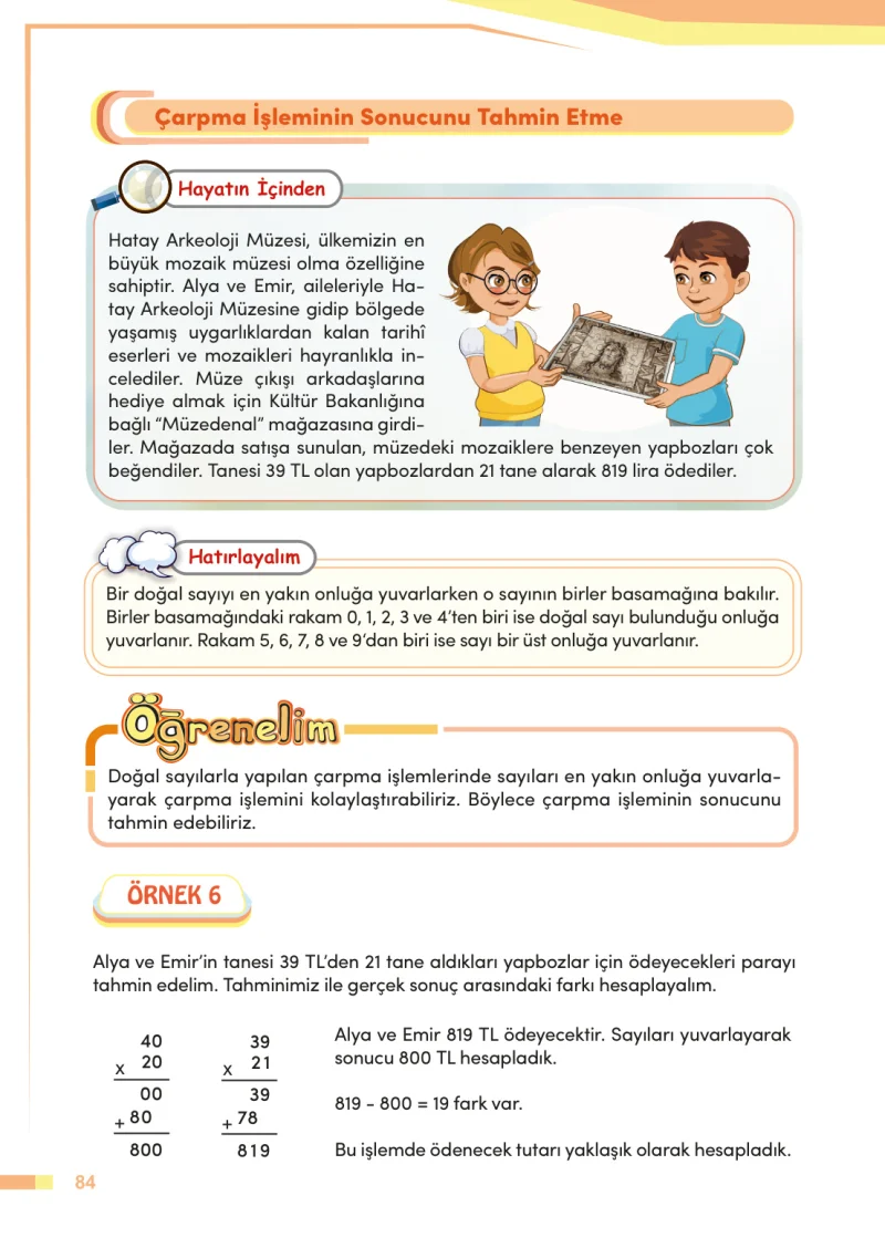 4. Sınıf Matematik Ders Kitabı Cevapları Meb Yayınları Sayfa 84