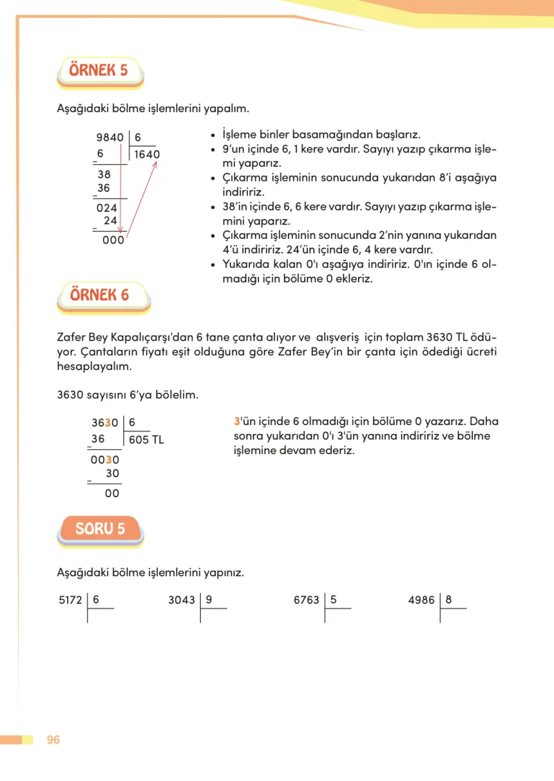 4. Sınıf Matematik Ders Kitabı Cevapları Meb Yayınları Sayfa 96