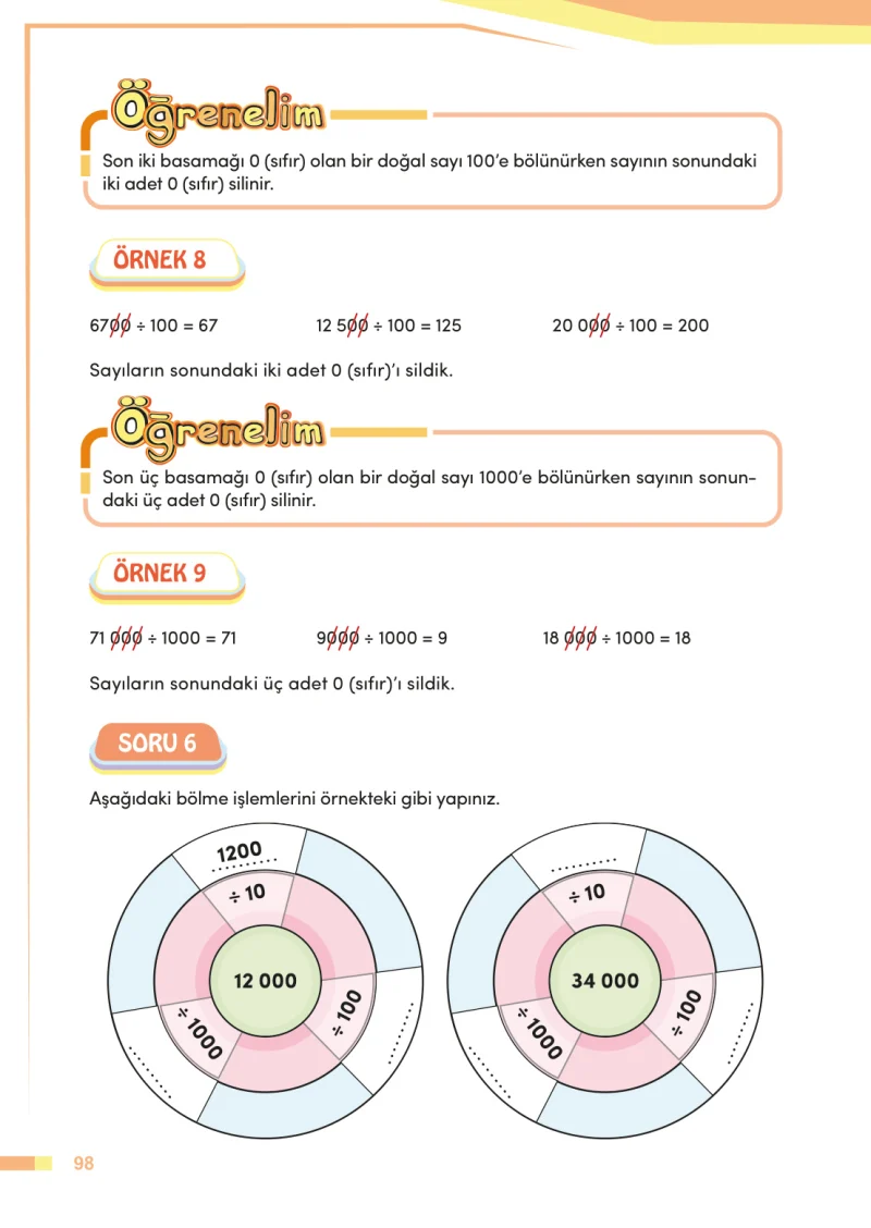 4. Sınıf Matematik Ders Kitabı Cevapları Meb Yayınları Sayfa 98