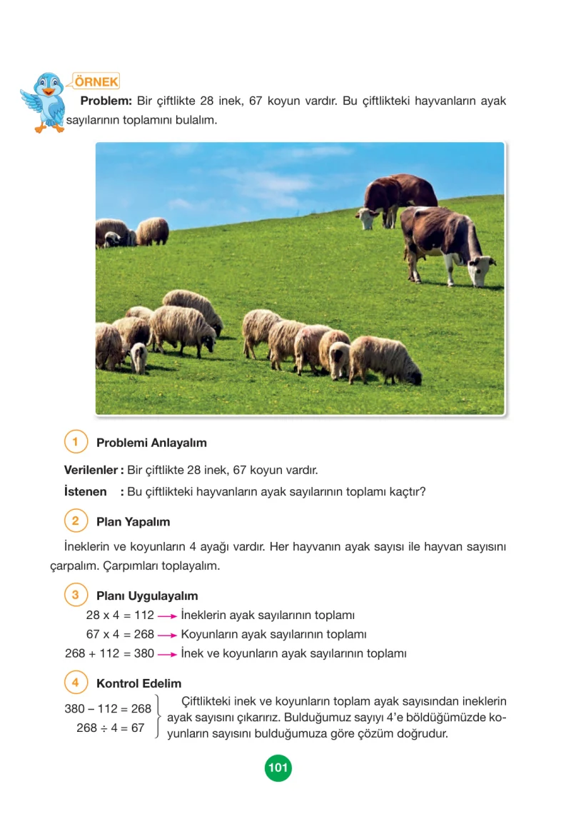 4. Sınıf Matematik Ders Kitabı Cevapları Pasifik Yayınları Sayfa 101