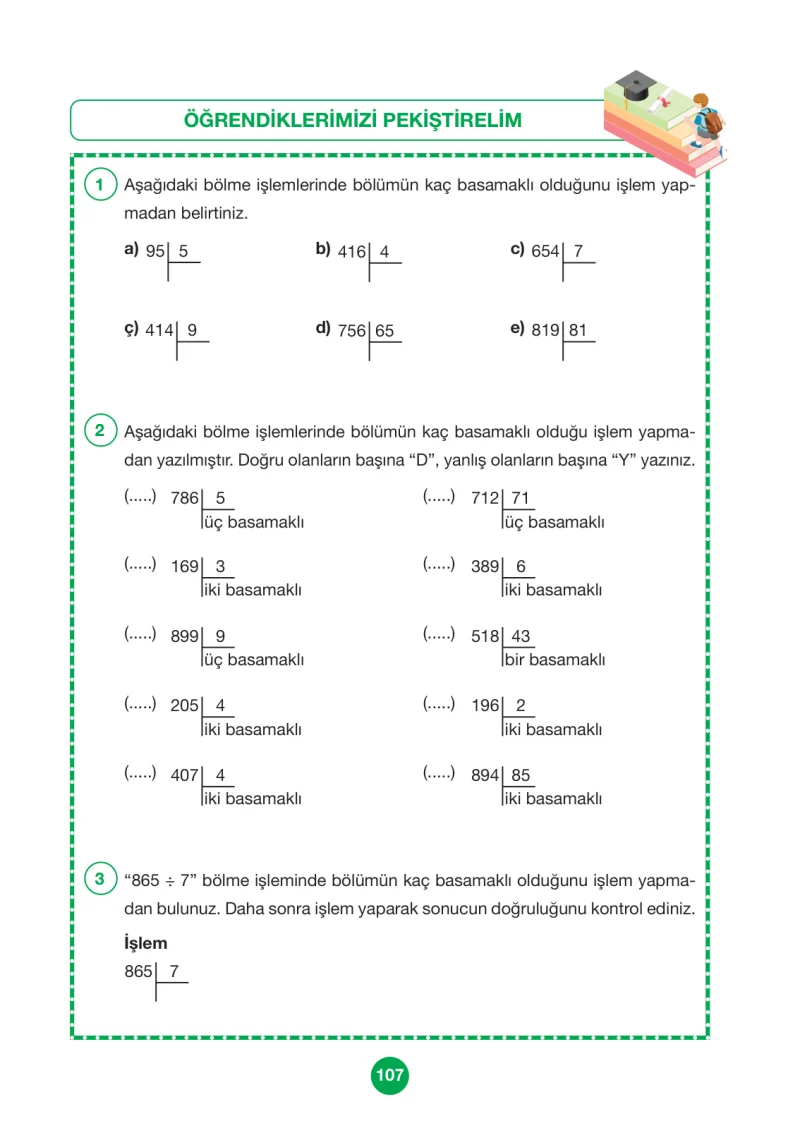 4. Sınıf Matematik Ders Kitabı Cevapları Pasifik Yayınları Sayfa 107