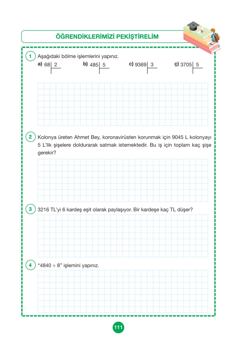 4. Sınıf Matematik Ders Kitabı Cevapları Pasifik Yayınları Sayfa 111