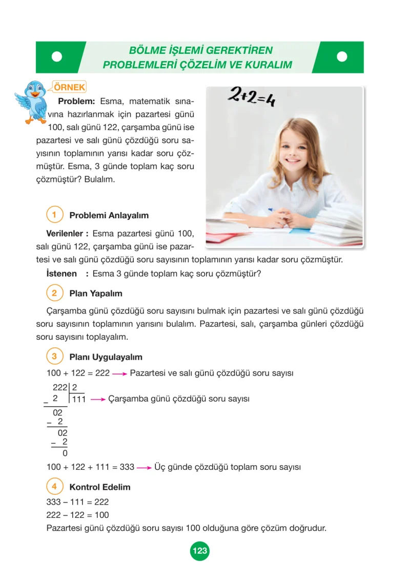 4. Sınıf Matematik Ders Kitabı Cevapları Pasifik Yayınları Sayfa 123