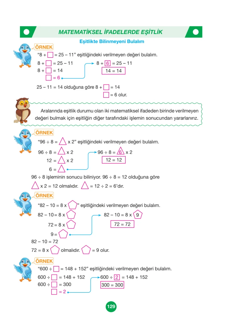 4. Sınıf Matematik Ders Kitabı Cevapları Pasifik Yayınları Sayfa 129