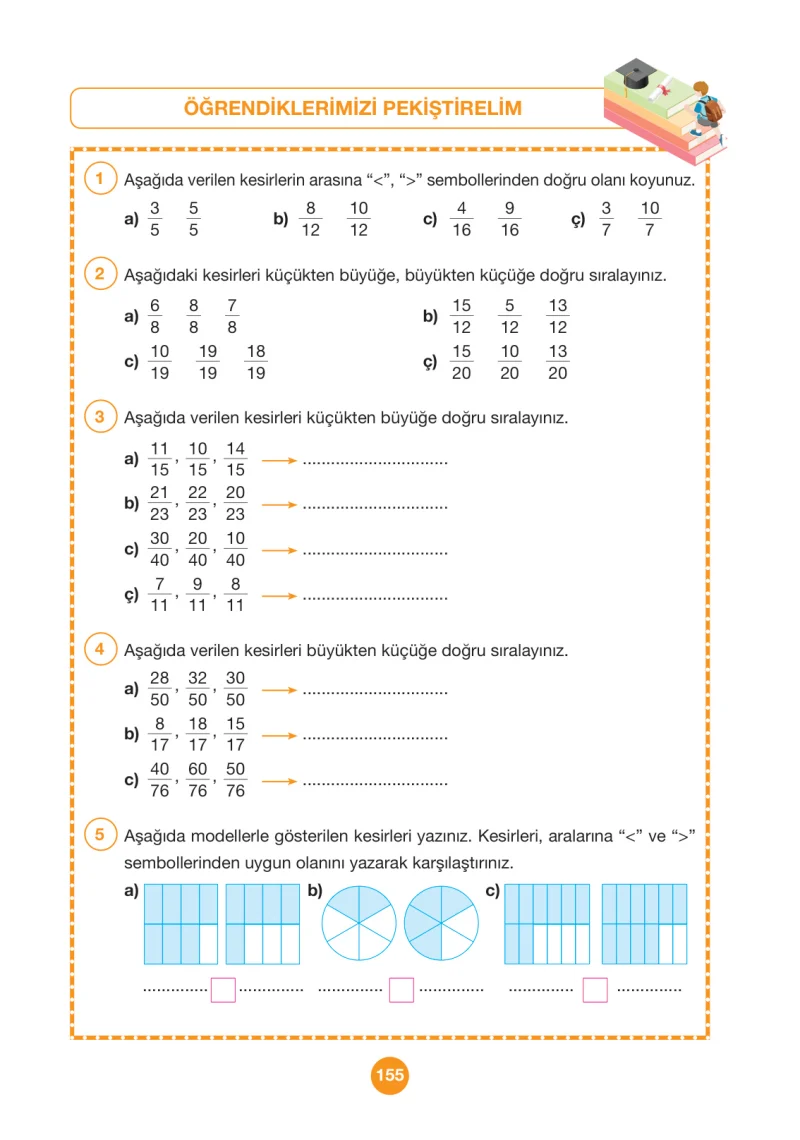 4. Sınıf Matematik Ders Kitabı Cevapları Pasifik Yayınları Sayfa 155