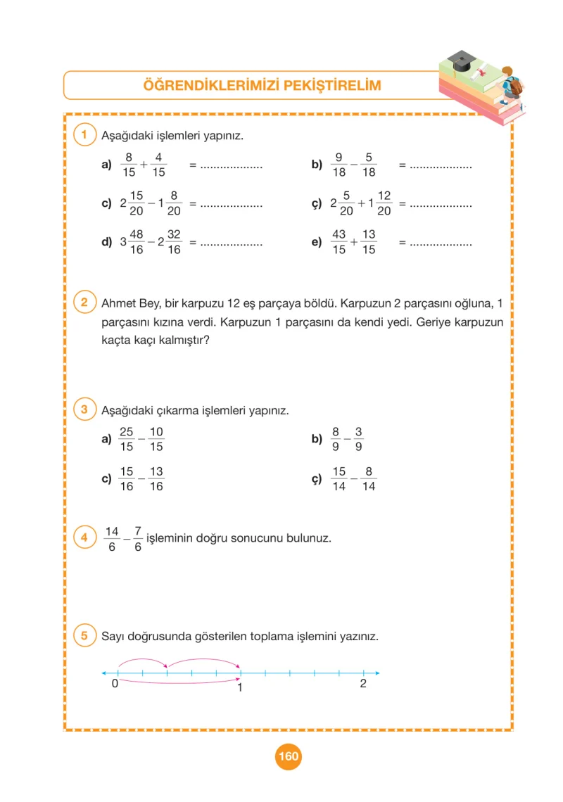 4. Sınıf Matematik Ders Kitabı Cevapları Pasifik Yayınları Sayfa 160