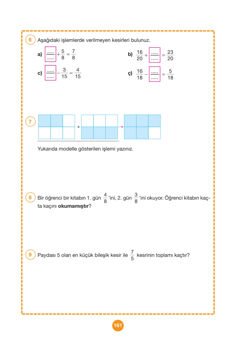 4. Sınıf Matematik Ders Kitabı Cevapları Pasifik Yayınları Sayfa 161