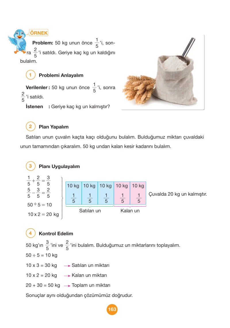 4. Sınıf Matematik Ders Kitabı Cevapları Pasifik Yayınları Sayfa 163