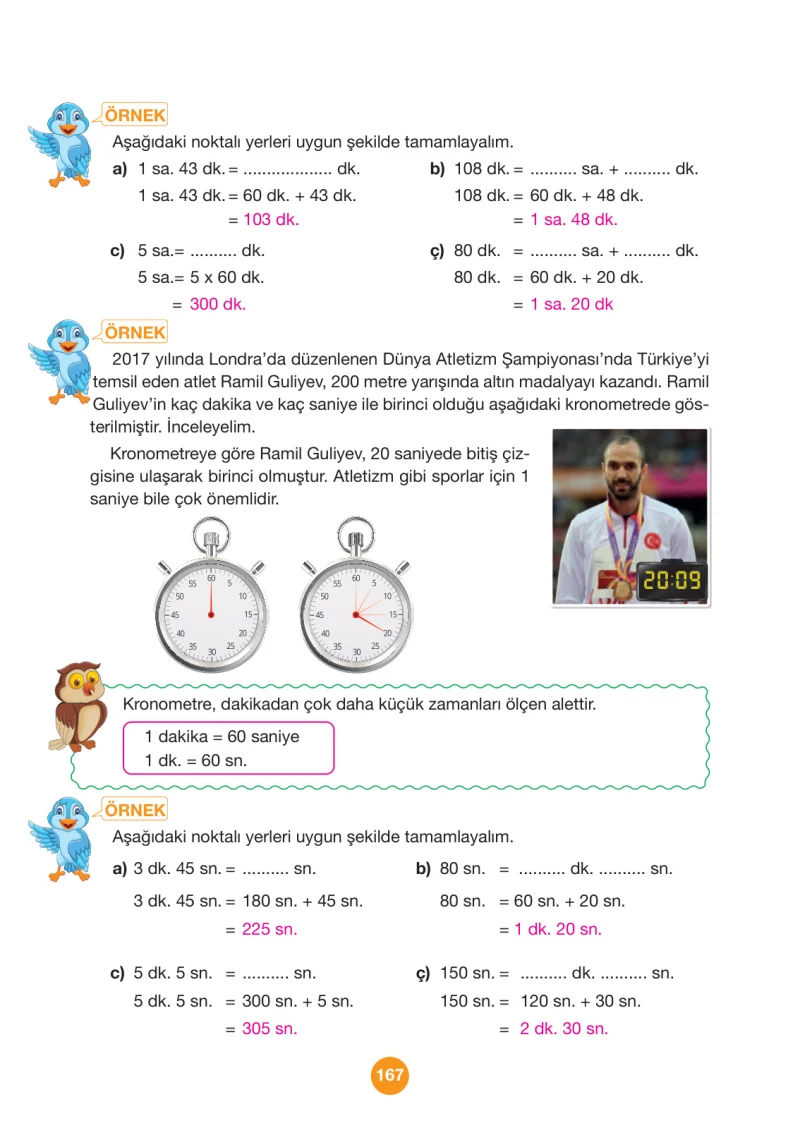 4. Sınıf Matematik Ders Kitabı Cevapları Pasifik Yayınları Sayfa 167