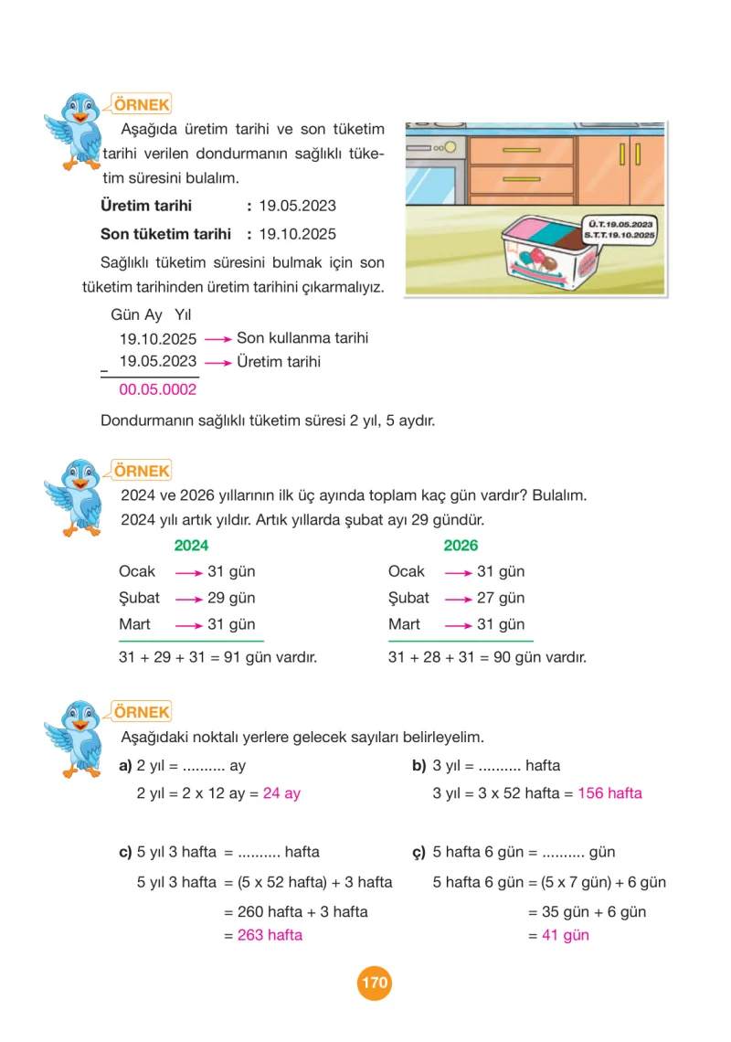4. Sınıf Matematik Ders Kitabı Cevapları Pasifik Yayınları Sayfa 170