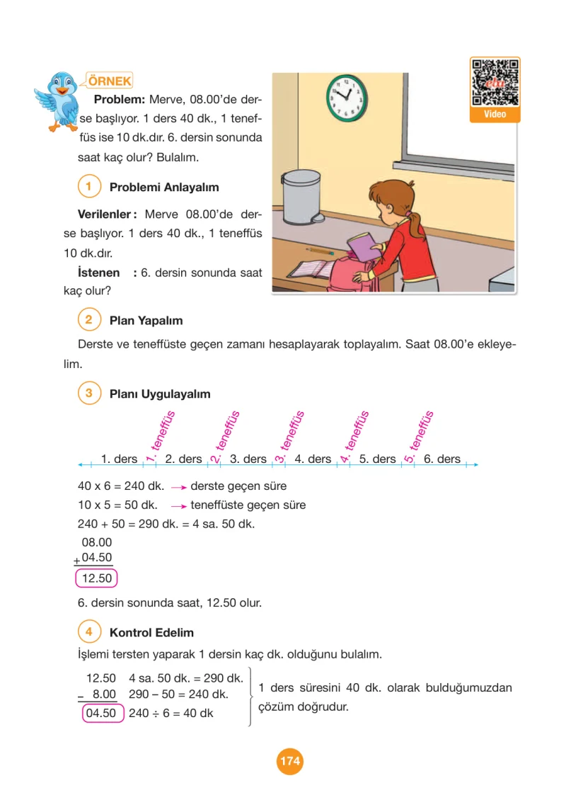 4. Sınıf Matematik Ders Kitabı Cevapları Pasifik Yayınları Sayfa 174