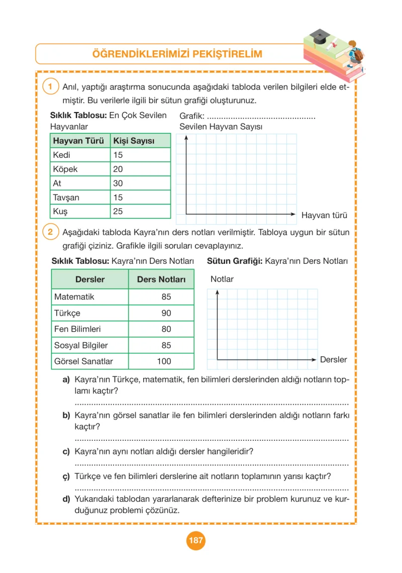 4. Sınıf Matematik Ders Kitabı Cevapları Pasifik Yayınları Sayfa 187