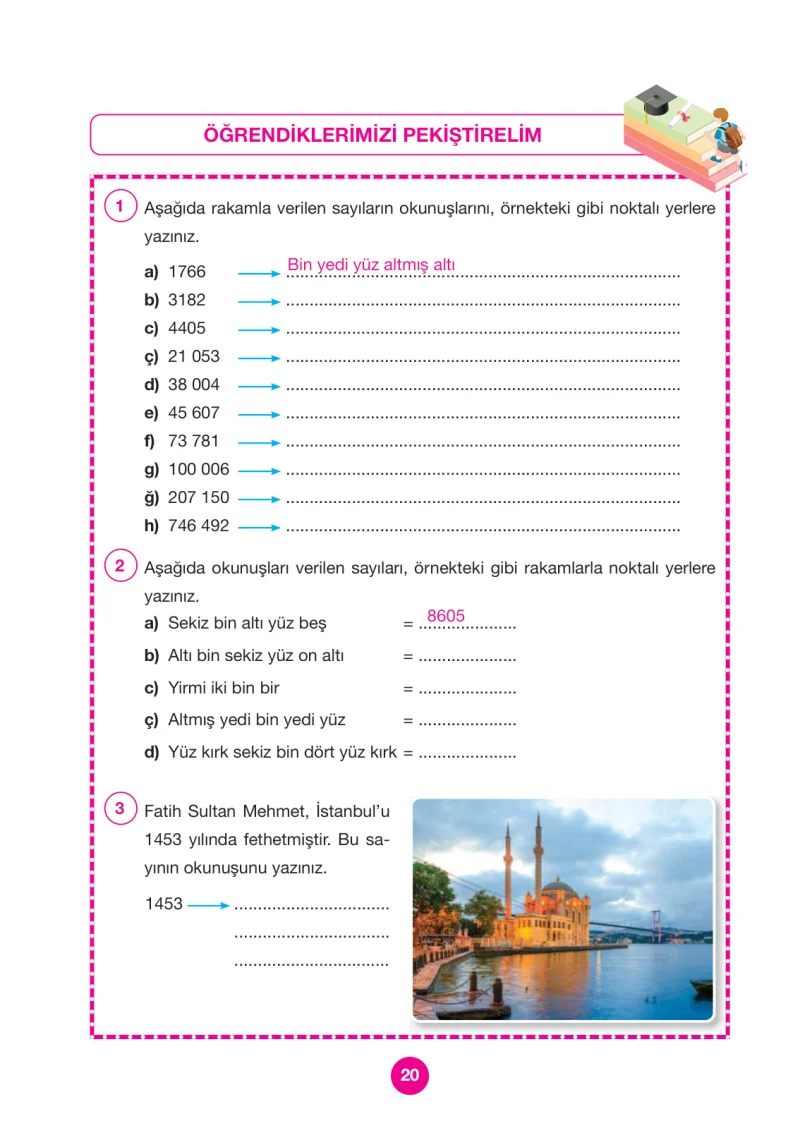 4. Sınıf Matematik Ders Kitabı Cevapları Pasifik Yayınları Sayfa 20