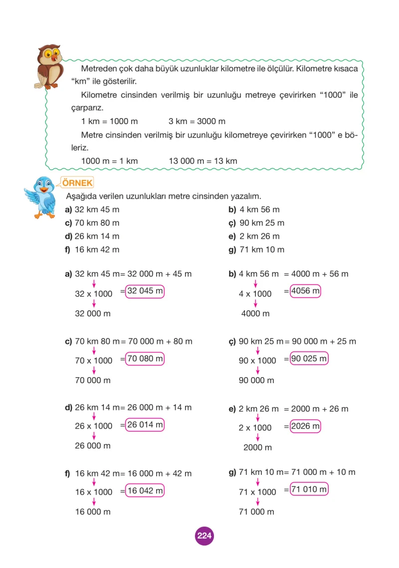 4. Sınıf Matematik Ders Kitabı Cevapları Pasifik Yayınları Sayfa 224