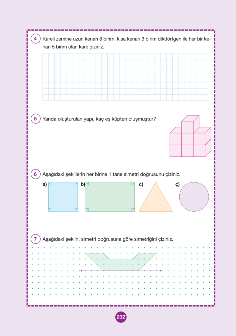 4. Sınıf Matematik Ders Kitabı Cevapları Pasifik Yayınları Sayfa 232