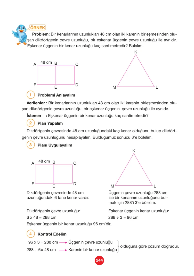 4. Sınıf Matematik Ders Kitabı Cevapları Pasifik Yayınları Sayfa 244