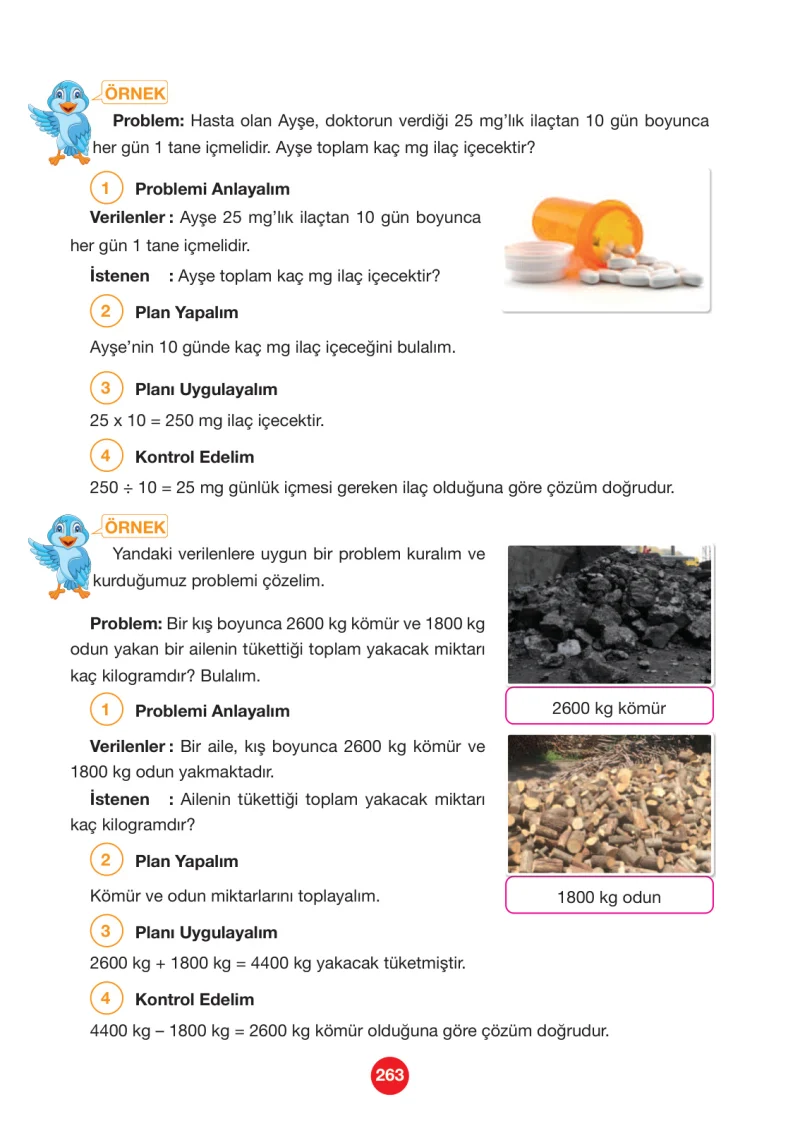 4. Sınıf Matematik Ders Kitabı Cevapları Pasifik Yayınları Sayfa 263