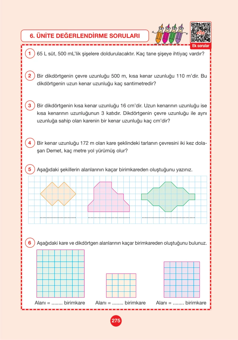 4. Sınıf Matematik Ders Kitabı Cevapları Pasifik Yayınları Sayfa 275