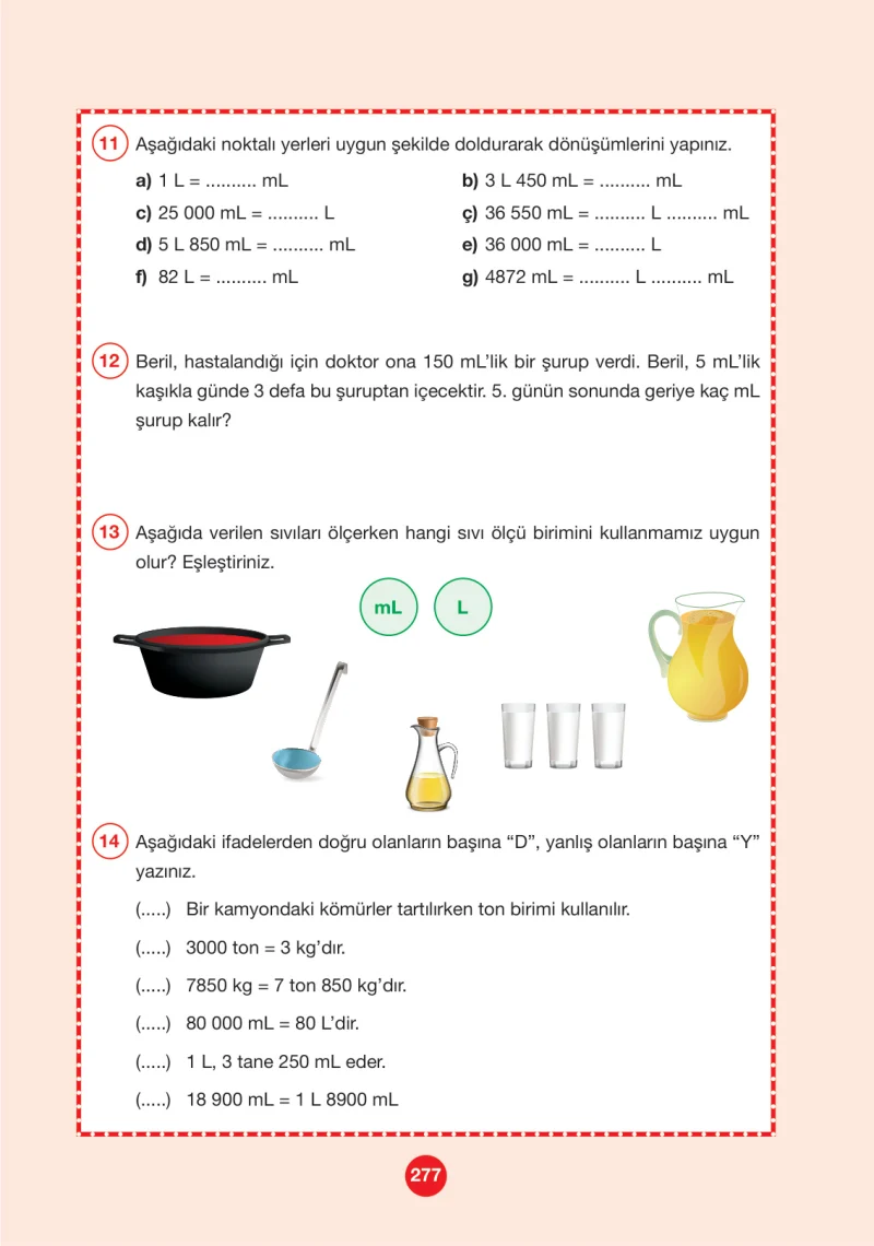 4. Sınıf Matematik Ders Kitabı Cevapları Pasifik Yayınları Sayfa 277