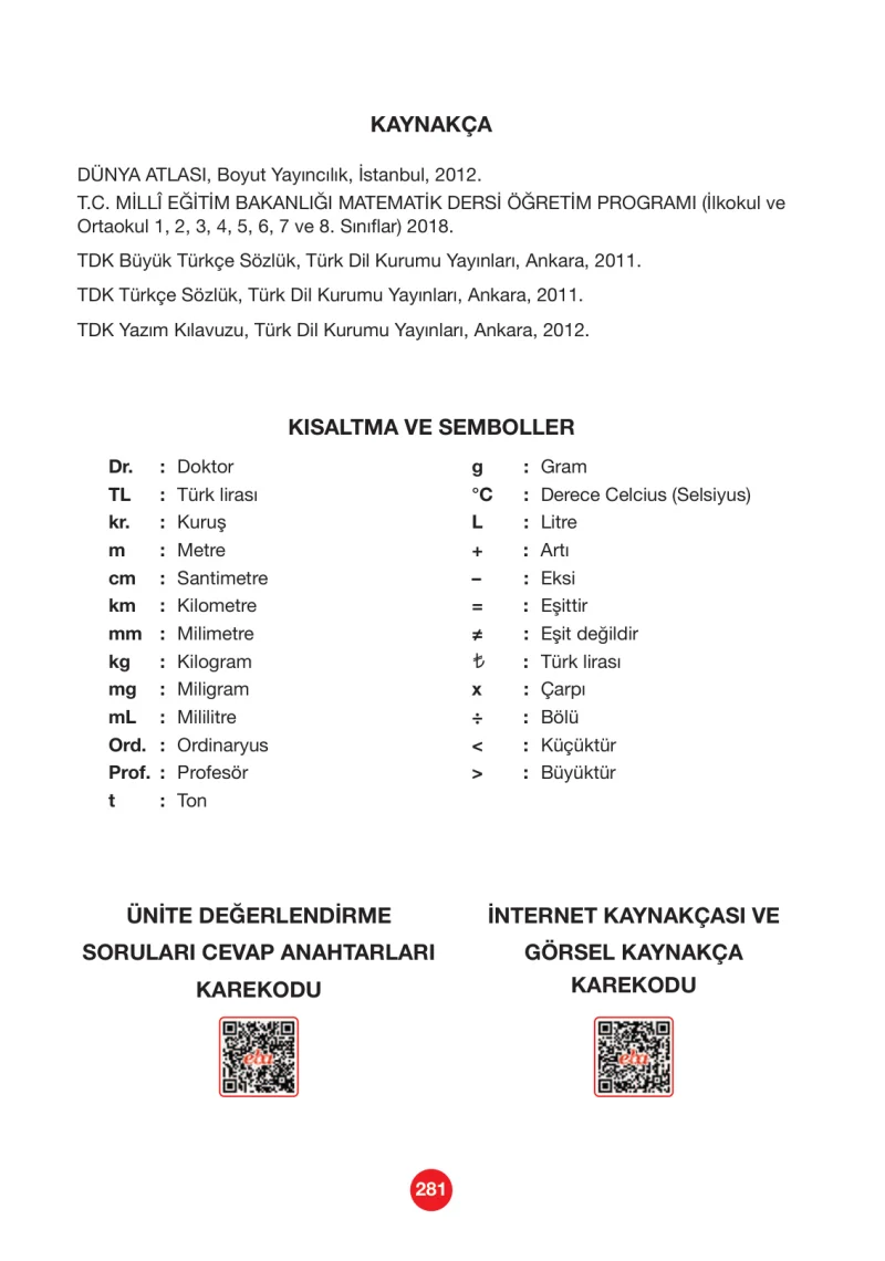 4. Sınıf Matematik Ders Kitabı Cevapları Pasifik Yayınları Sayfa 281