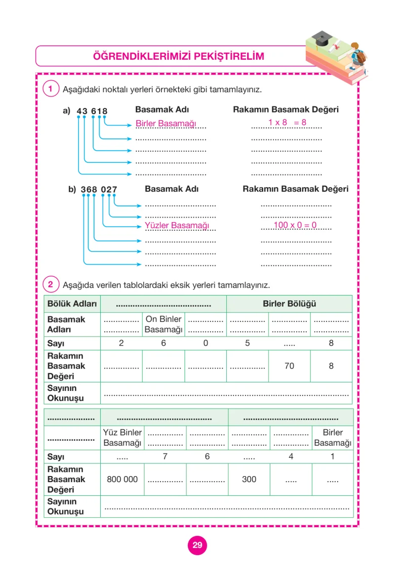 4. Sınıf Matematik Ders Kitabı Cevapları Pasifik Yayınları Sayfa 29