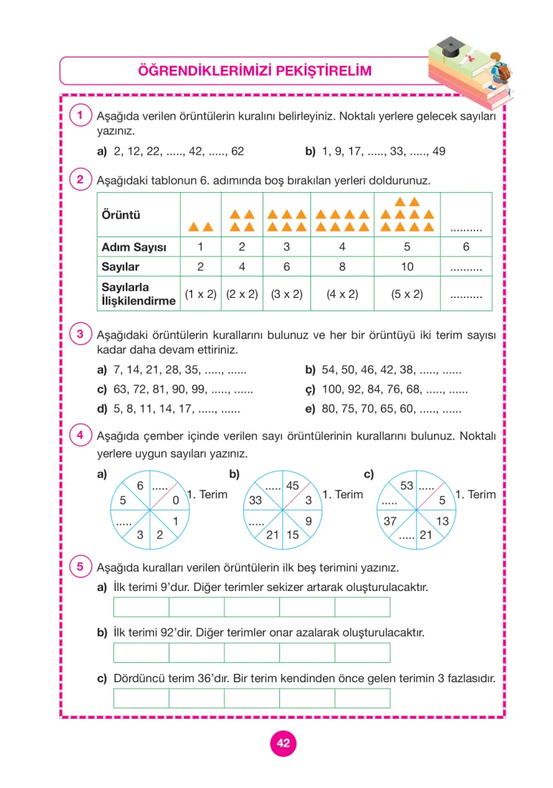 4. Sınıf Matematik Ders Kitabı Cevapları Pasifik Yayınları Sayfa 42