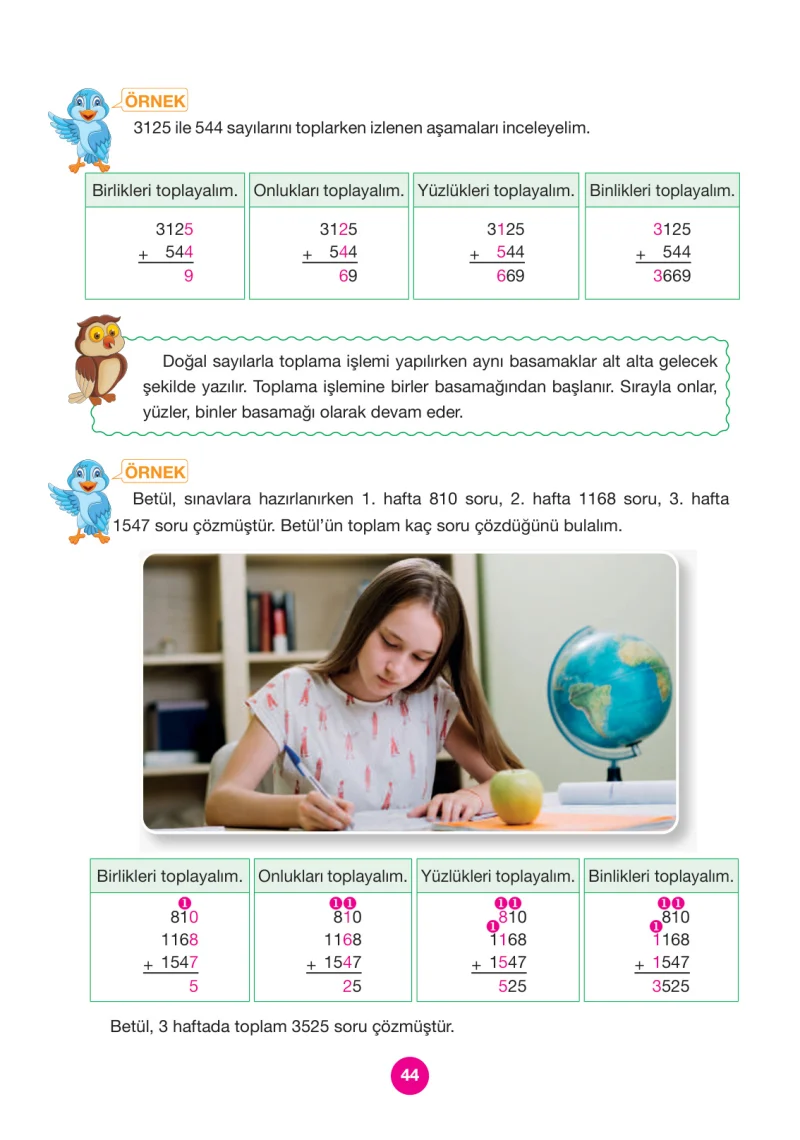 4. Sınıf Matematik Ders Kitabı Cevapları Pasifik Yayınları Sayfa 44