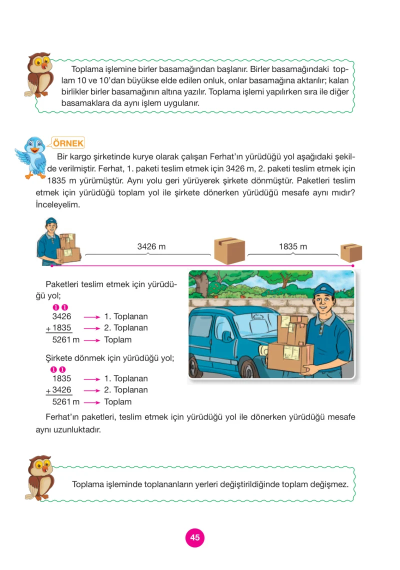 4. Sınıf Matematik Ders Kitabı Cevapları Pasifik Yayınları Sayfa 45