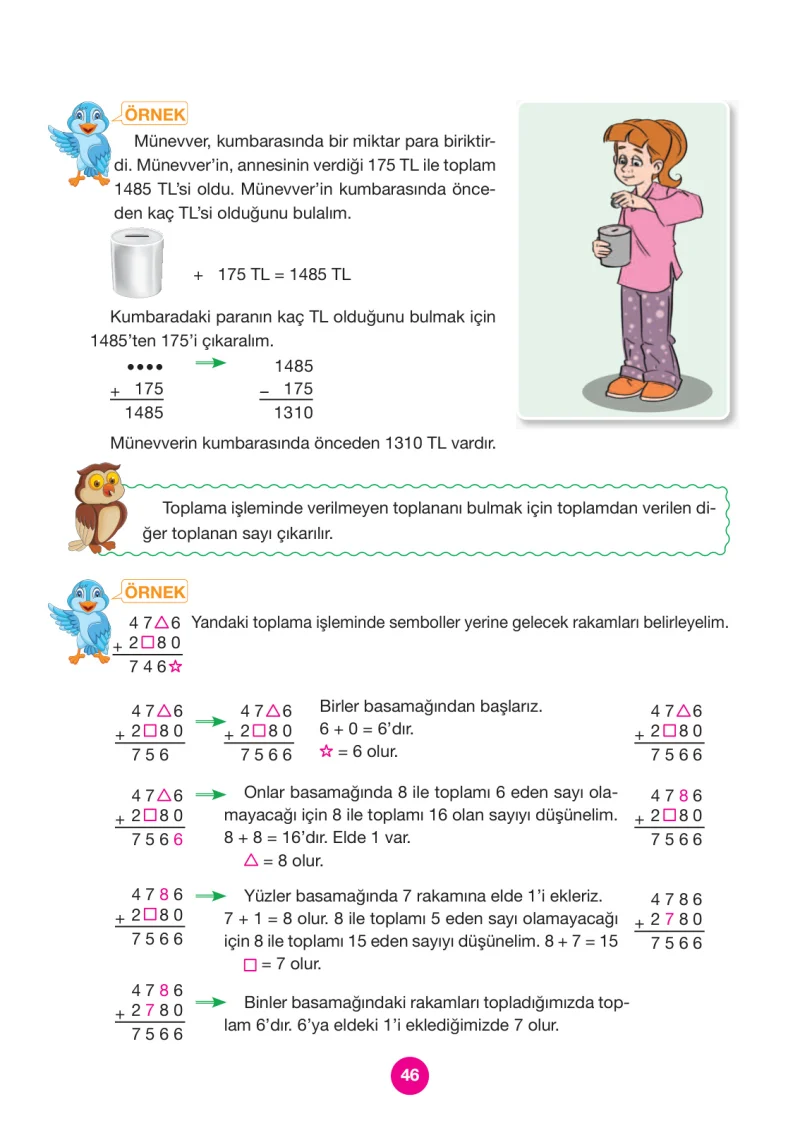 4. Sınıf Matematik Ders Kitabı Cevapları Pasifik Yayınları Sayfa 46