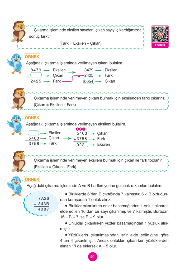 4. Sınıf Matematik Ders Kitabı Cevapları Pasifik Yayınları Sayfa 51
