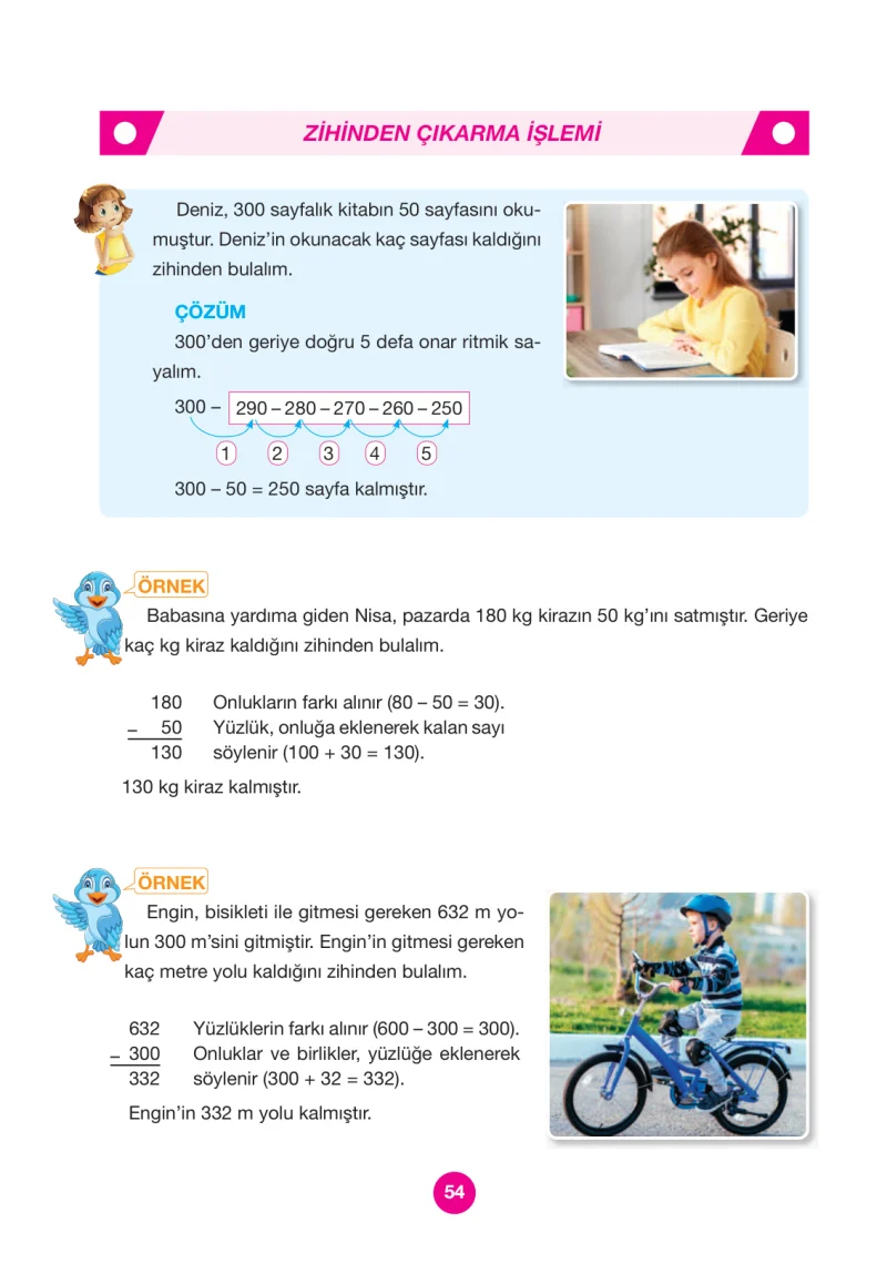 4. Sınıf Matematik Ders Kitabı Cevapları Pasifik Yayınları Sayfa 54