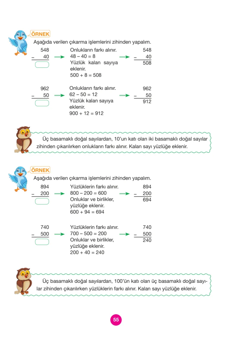 4. Sınıf Matematik Ders Kitabı Cevapları Pasifik Yayınları Sayfa 55