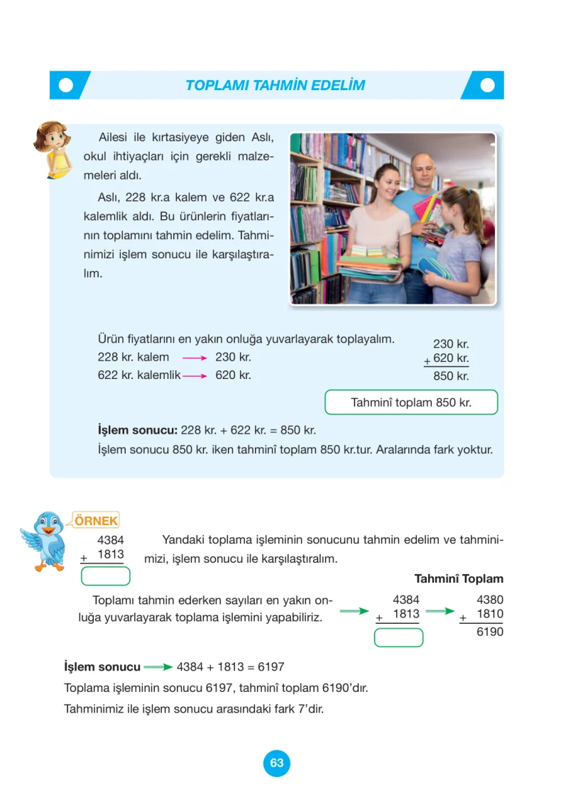 4. Sınıf Matematik Ders Kitabı Cevapları Pasifik Yayınları Sayfa 63