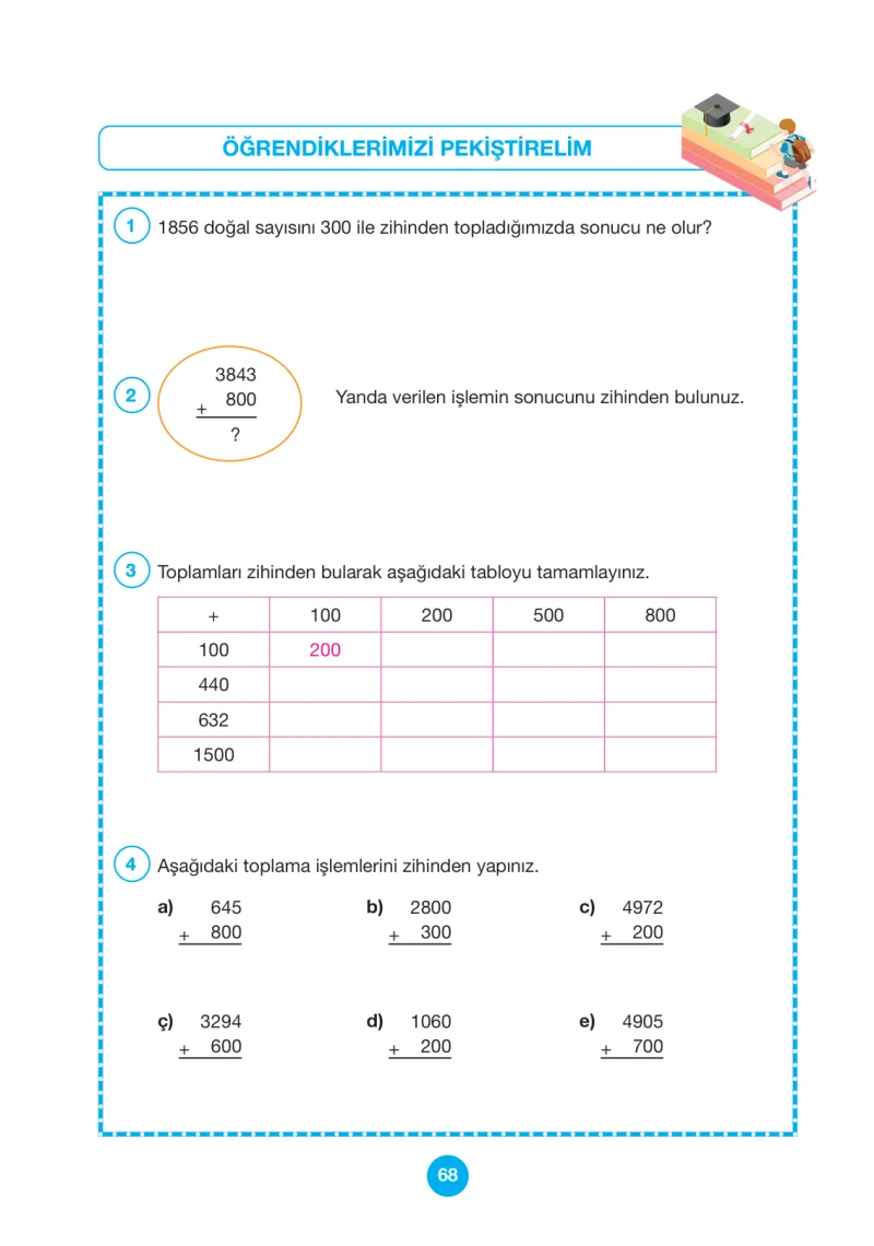 4. Sınıf Matematik Ders Kitabı Cevapları Pasifik Yayınları Sayfa 68