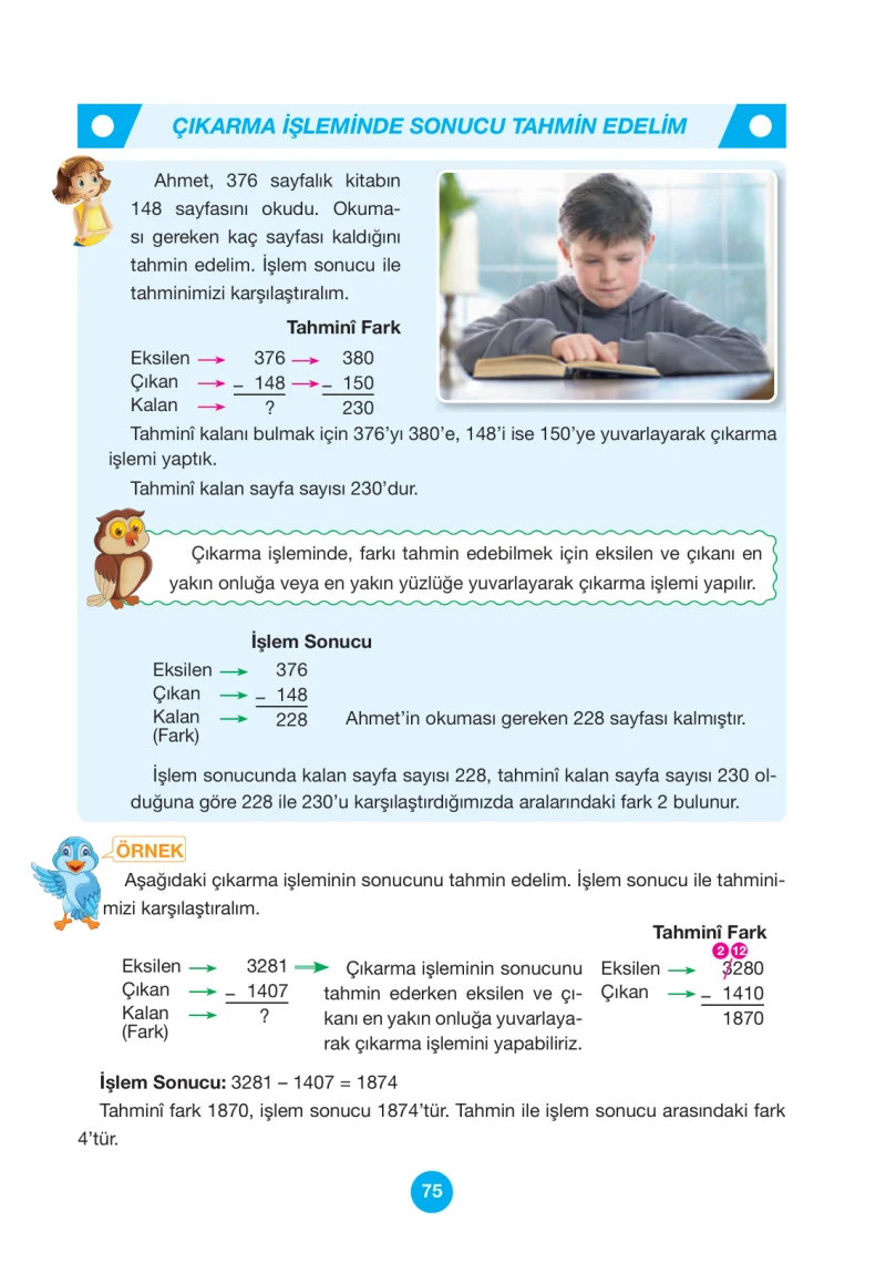 4. Sınıf Matematik Ders Kitabı Cevapları Pasifik Yayınları Sayfa 75