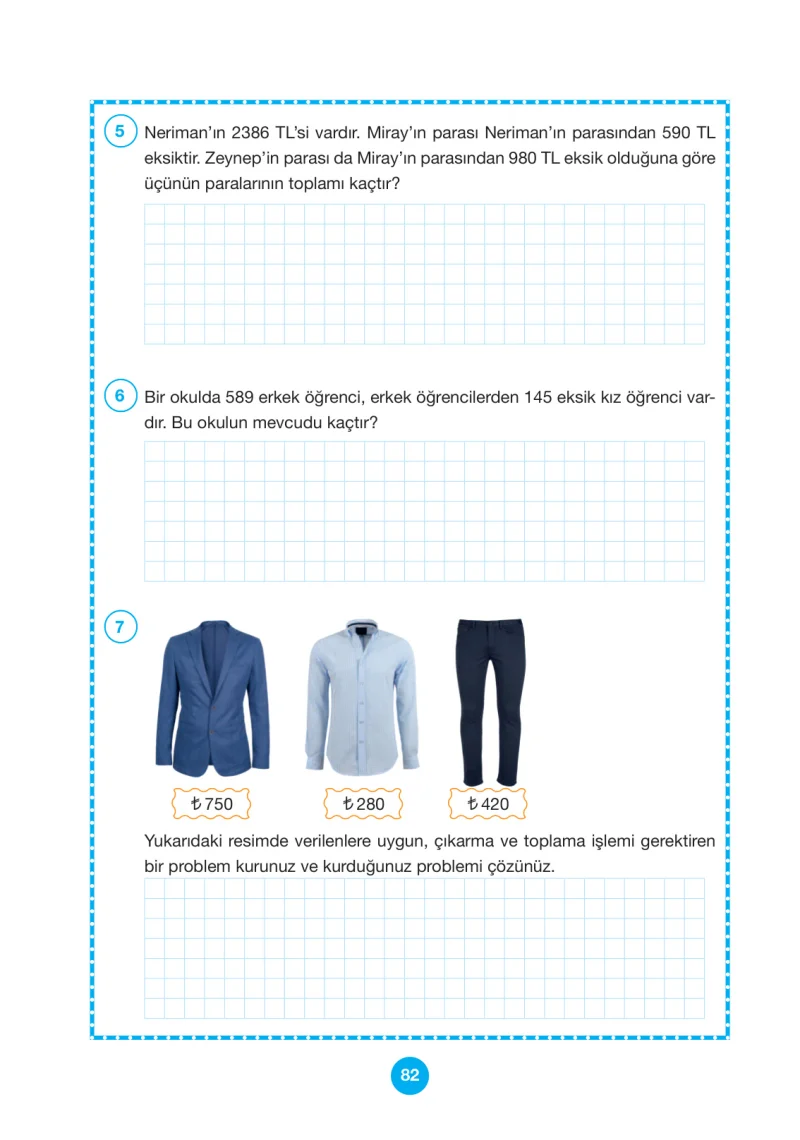 4. Sınıf Matematik Ders Kitabı Cevapları Pasifik Yayınları Sayfa 82